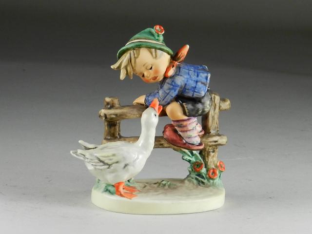 Goebel Hummel "Barnyard Hero": trademark 5, crazing on base, 5 3/4" h