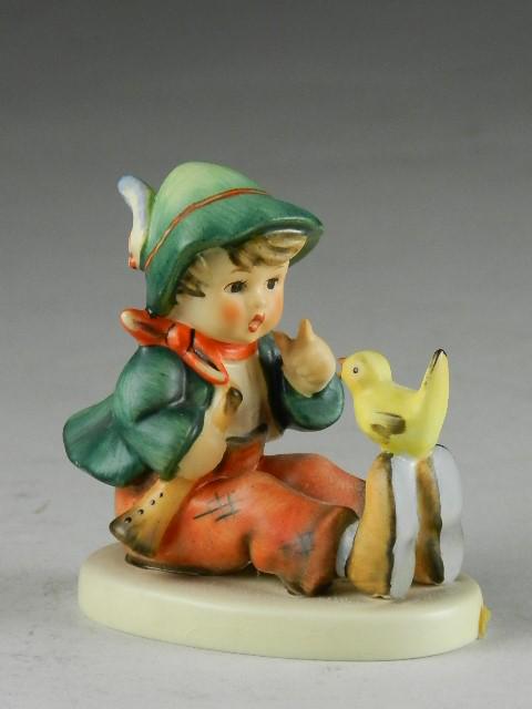 Goebel Hummel "Singing Lesson": trademark 6, crazing on base, 3" h