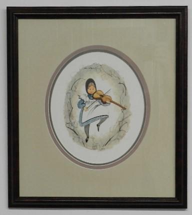 P. Buckley Moss Framed Print, Fiddle Dance: #228/1,000, 17 1/2" h x 15 1/2" w