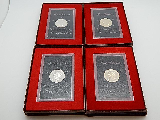 Two 1971S and Two 1974S Silver Proof Ike Dollars (1 of 2)