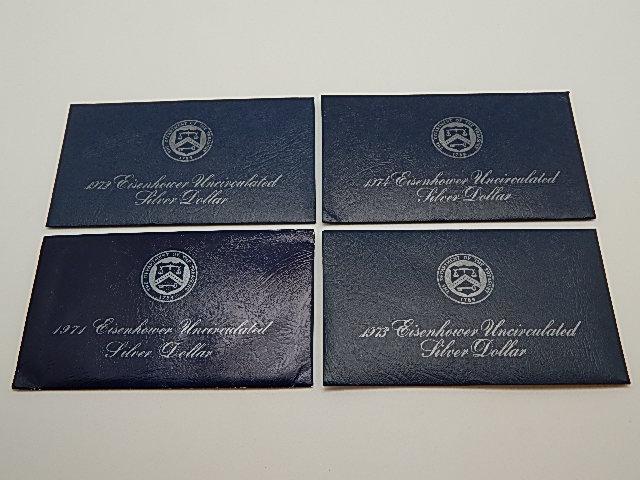 4 Uncirculated Silver Ike Dollars (1 of 2)