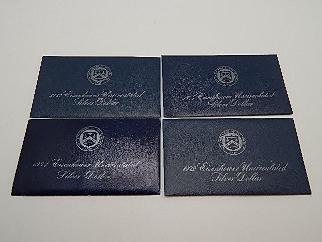 4 Uncirculated Silver Ike Dollars (1 of 2)