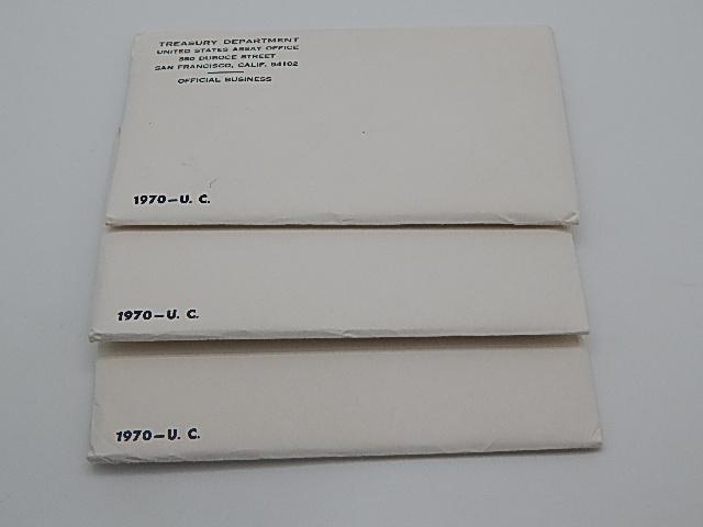 3 Small Date 1970 US Mint Sets (1 of 2)