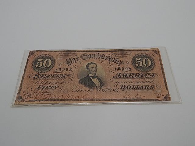 February 17 1864 $50 Confederate States Note (1 of 2)