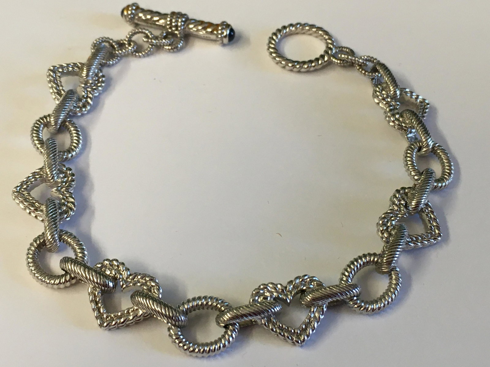 Judith Ripka Sterling Heart Link Bracelet (1 of 2)
