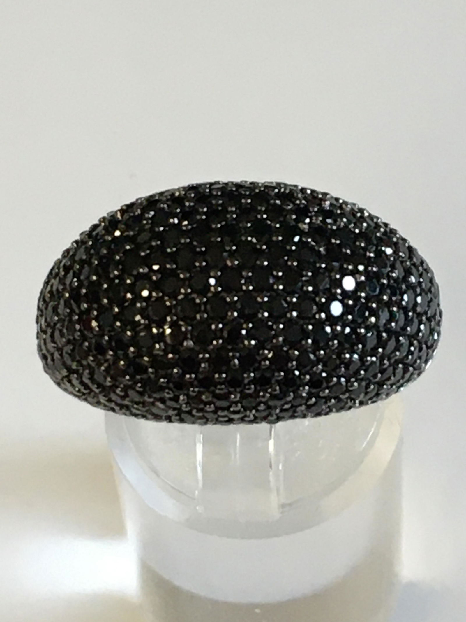 Sterling Black Stone Pave Ring (1 of 3)