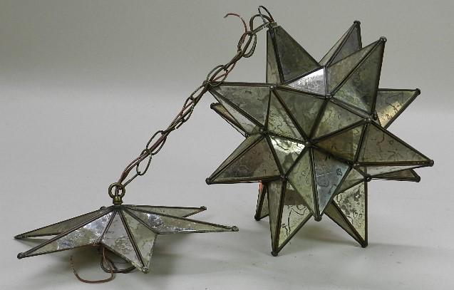 Mercury Glass Amish Star Hanging Light Fixture: Mercury Glass Amish Star Hanging Light Fixture