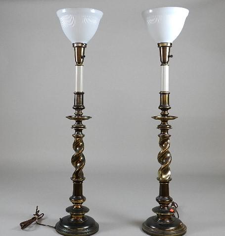 Pair Stiffel Brass Lamps (1 of 6)