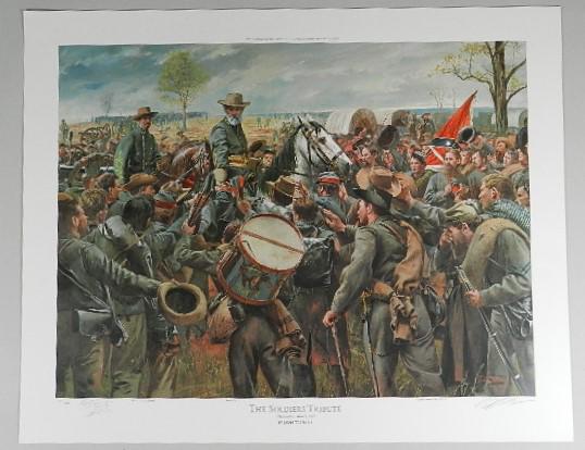 Don Troiani Print "The Soldiers Tribute" Appomattox: 177/1000 with C.O.A., unframed, 24 1/2"h x 31"w