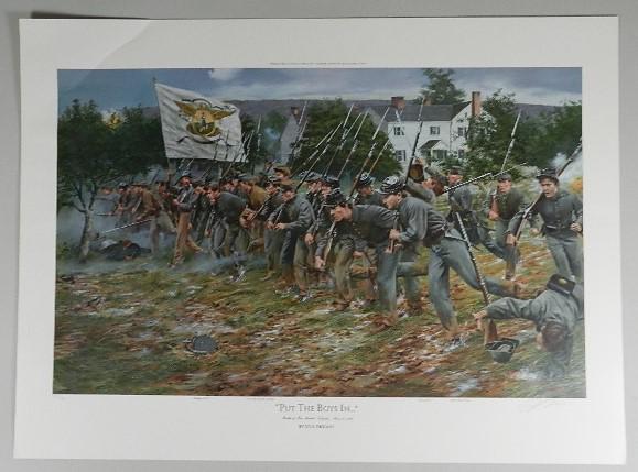 Don Troiani Print "Put the Boys in Battle" New Market,: 691/920 with C.O.A., unframed, corner has crease, 24 1/2"h x 31"w