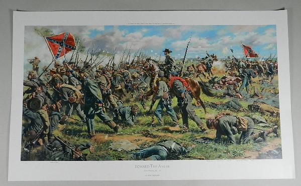 Don Troiani Print "Toward the Angle": 177/1000 with C.O.A., unframed, 22 1/2"h x 37"w