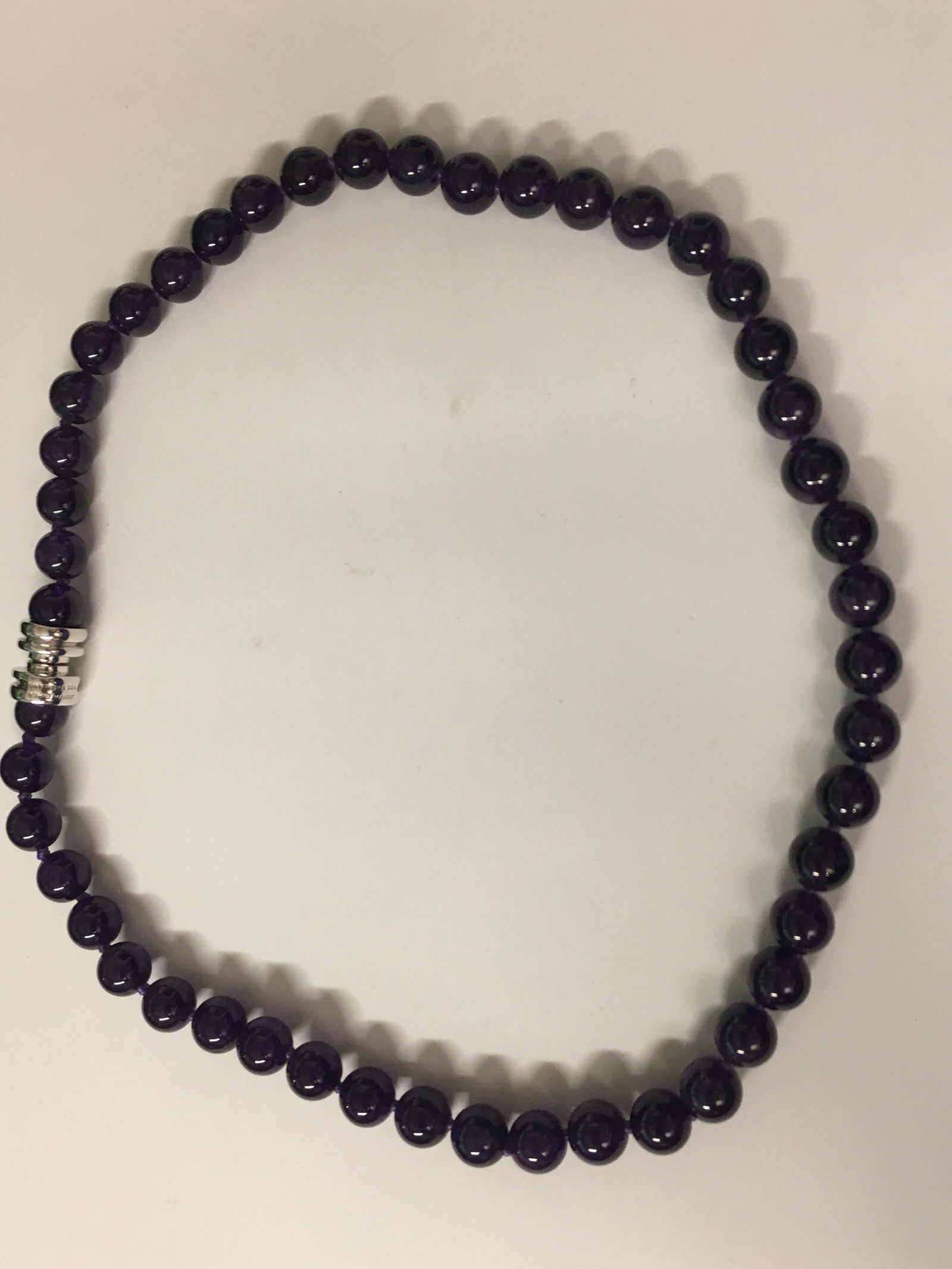 Amethyst Colored Stone Bead Necklace (1 of 2)