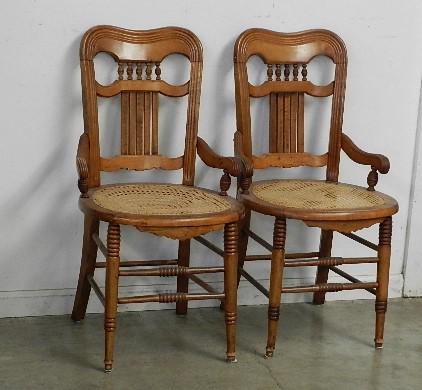 Pair of Maple Cane Bottom Side Chairs (1 of 4)