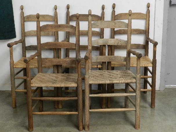 Set of 5 Oak Side Chairs (1 of 6)