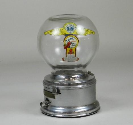 1¢ Bubble Gum Machine: made by Ford Gum & Machine Co. Inc., no keys, 11" h x 6" w