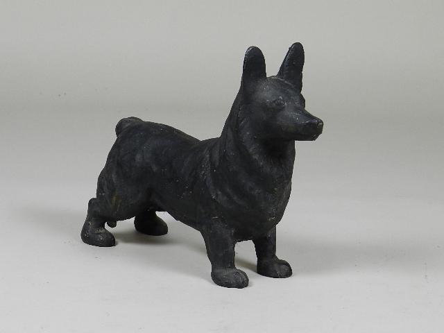 Solid Cast Iron Dog Door Stop: 8" h x 9" w x 2" d