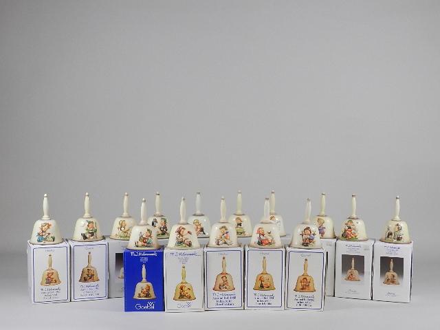 15 Goebel Hummel Annual Bells: all different 1978-1991, in original boxes
