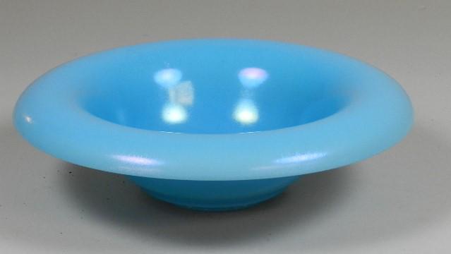 Blue Stretch Glass Bowl: 3" h x 11 1/2" w