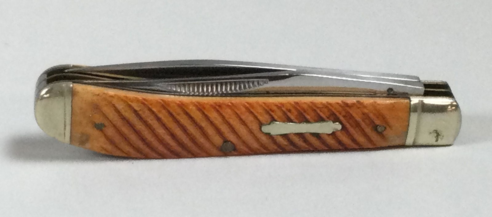 Marbles Two Blade Pocket Knife: with amber bone handles, excellent condition, 3 3/34" long closed