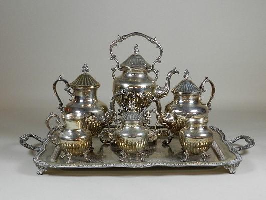 7 Piece Silver Plate Coffee and Tea Service (1 of 6)