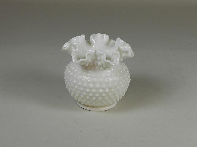 Fenton Hobnail Vase: small areas of discoloration, 5 1/2" h