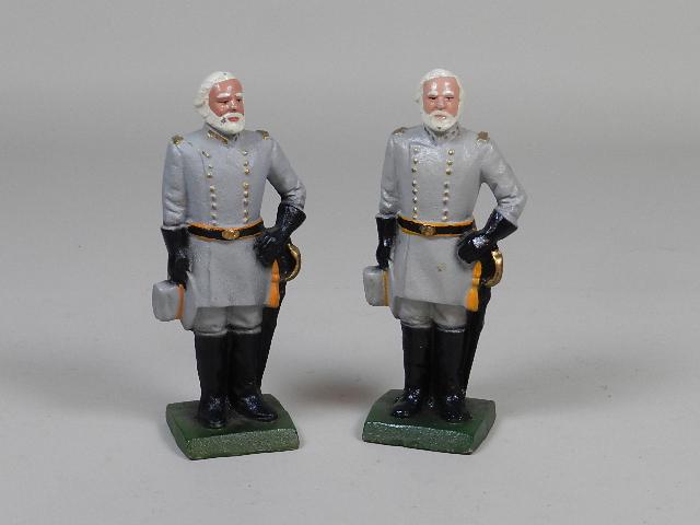 Pair of Robert E. Lee Cast Iron Door Stops: wear to paint, 7 1/2" h