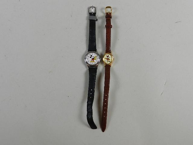 Lorus Mickey & Minnie Mouse Wristwatches: bands show heavy wear, untested