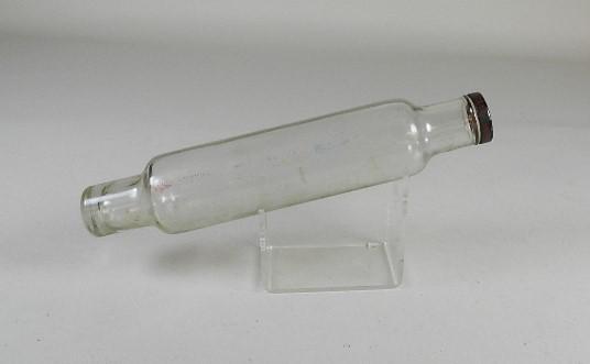 Glass Rolling Pin from Winchester, VA: cap marked Apple Pie Ridge Vinegar Shenandoah Vinegar Corp Winchester, VA. Wear and scratches, 14" w