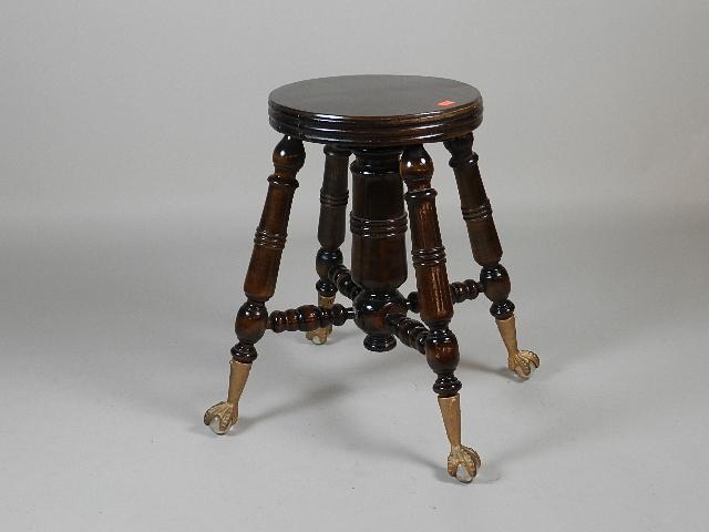 Organ Stool with Iron Claw and Glass Feet (1 of 5)