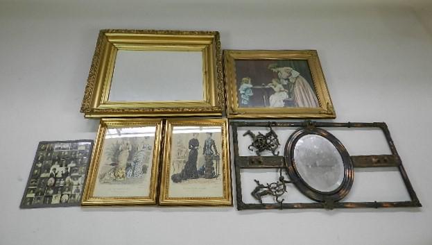 Antique Mirror & Assorted Prints (1 of 6)