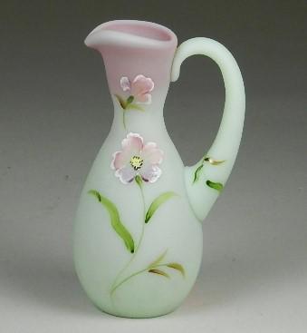 Fenton Burmese Hand Painted Vase: #161 of 400, signed by the artist, excellent condition, 6" h