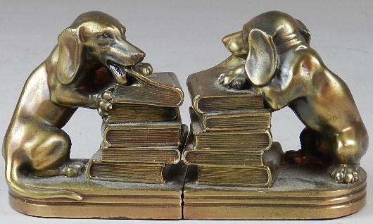 Bronze Finished Pot Metal Dachshund Book Ends (1 of 4)