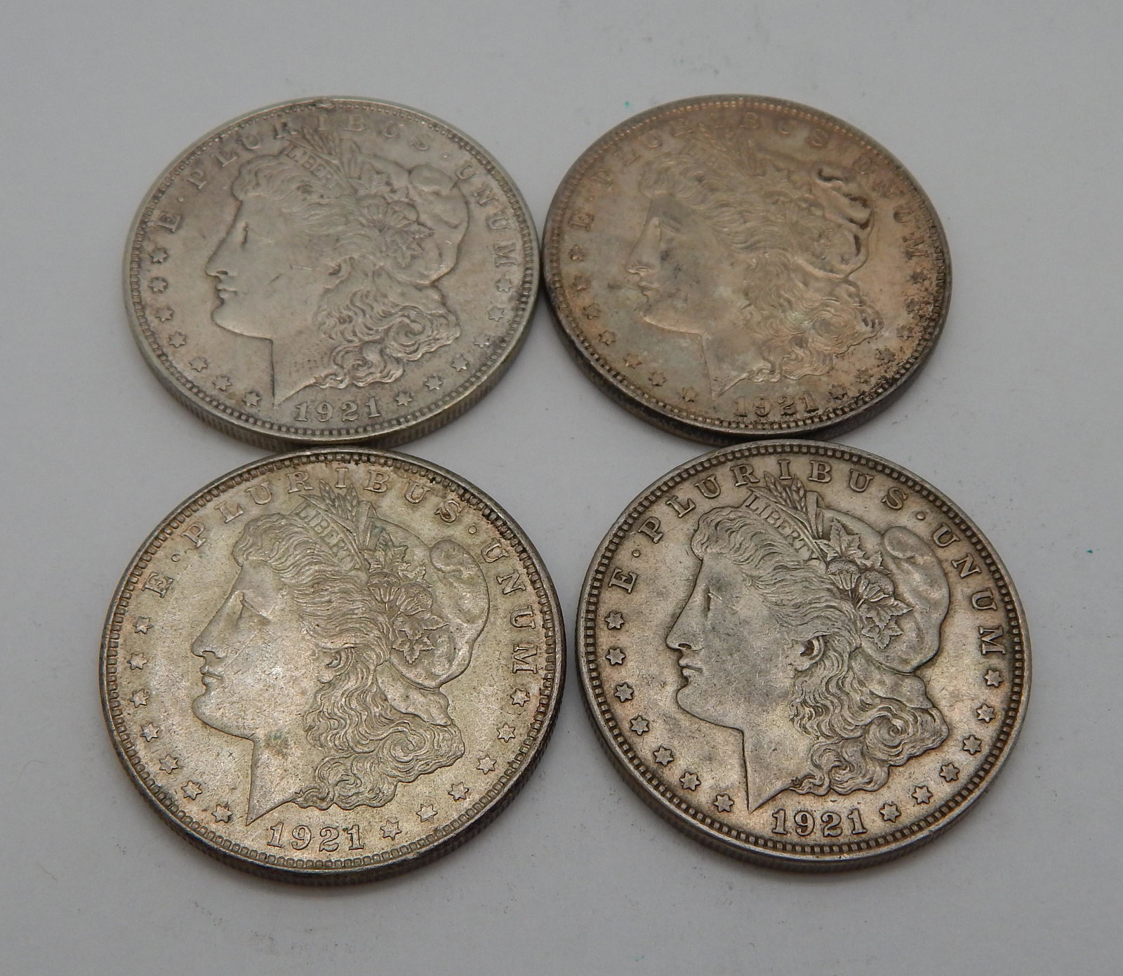 Four 1921 Morgan Dollars (1 of 2)