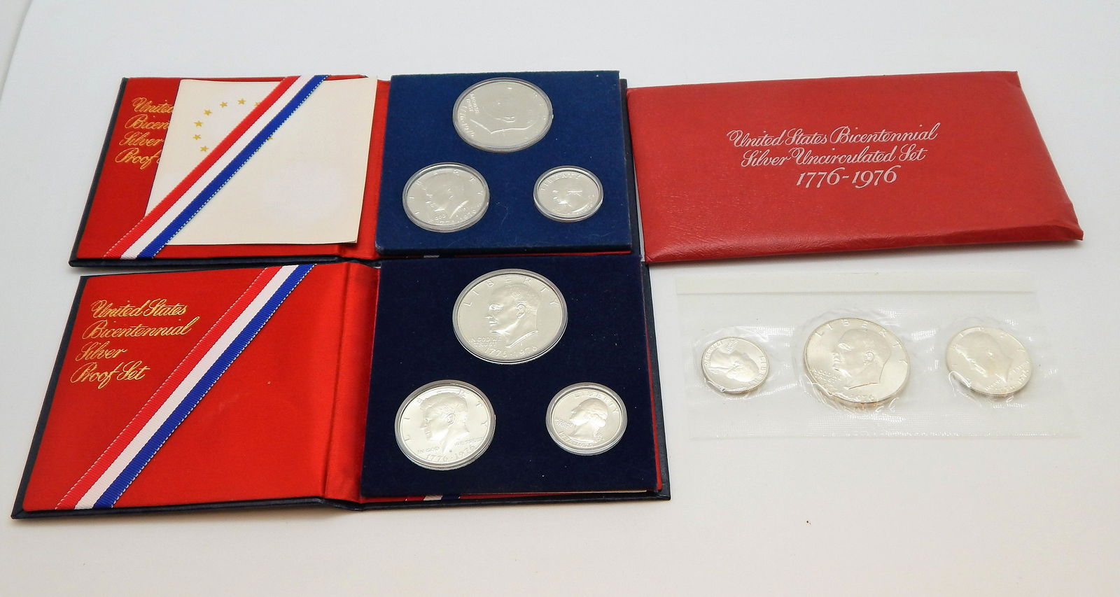 Two 1976 Three Coin Silver Proof Sets (1 of 1)