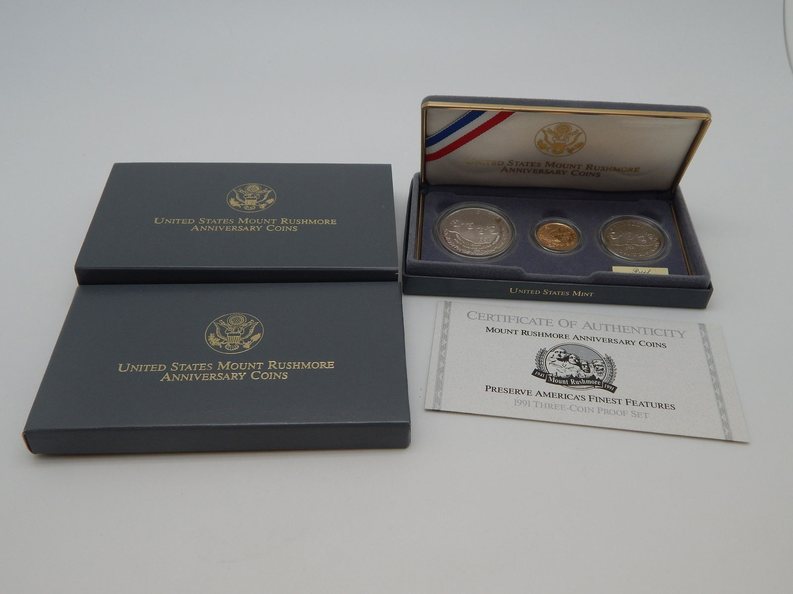1991 Mount Rushmore Anniversary 3 Coin Proof Set (1 of 1)