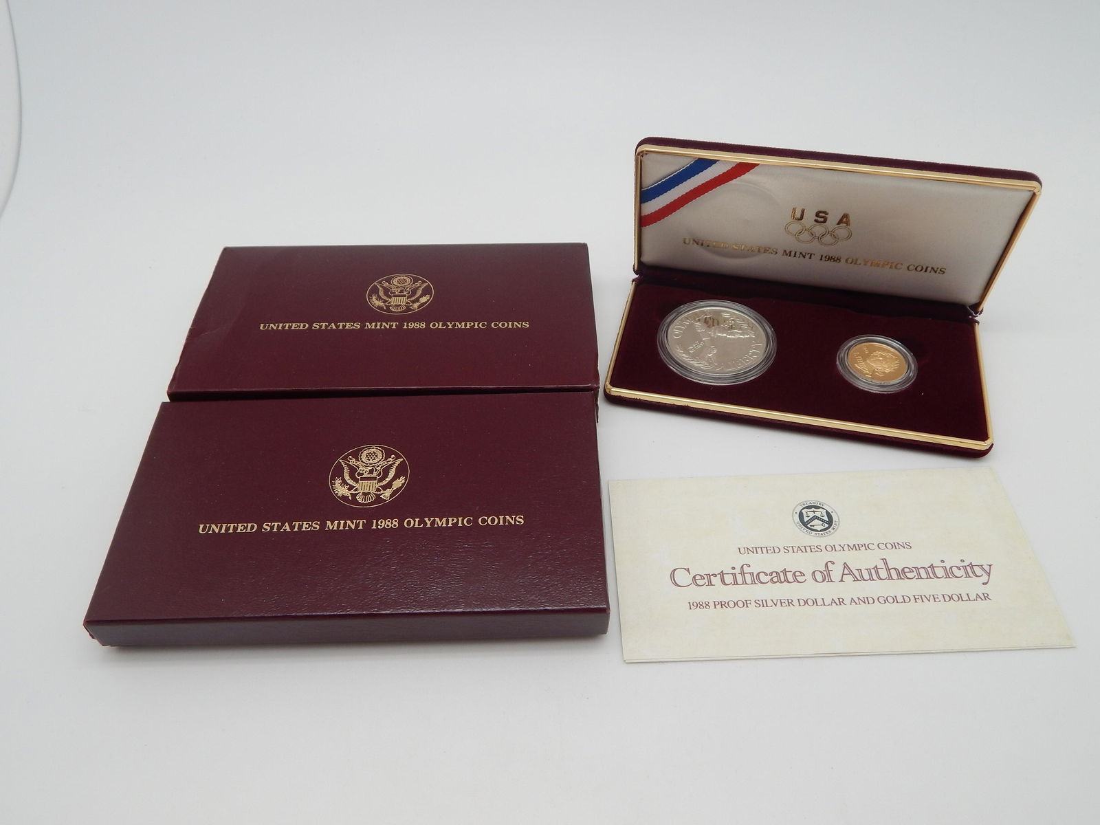 1988 Proof Olympic Five Dollar Gold & Silver One Dollar (1 of 1)