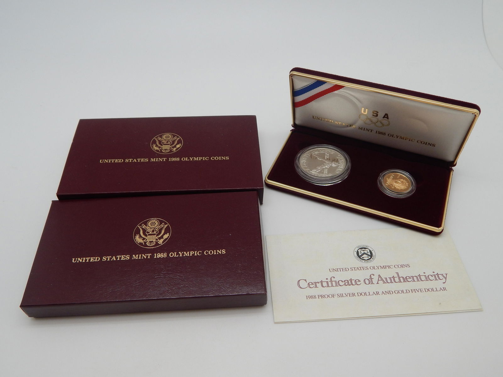 1988 Proof Olympic Five Dollar Gold & Silver One Dollar (1 of 1)