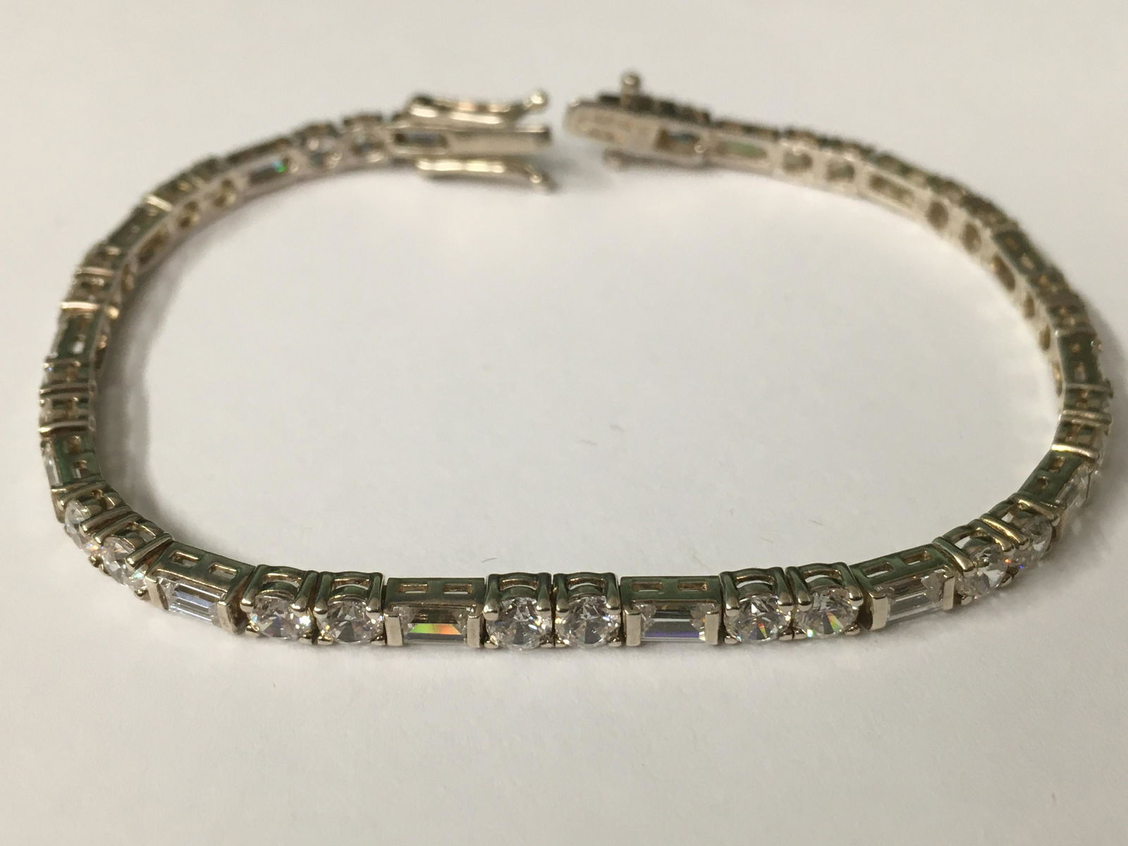 Sterling CZ Bracelet: 6 1/2"