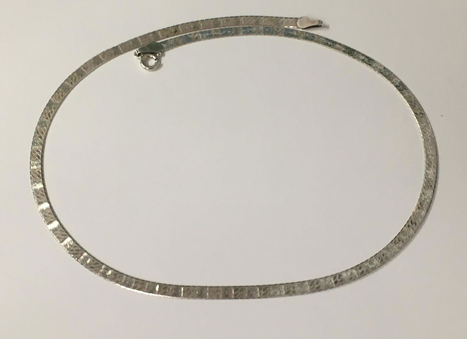 Sterling Herringbone with Pattern Necklace (1 of 2)