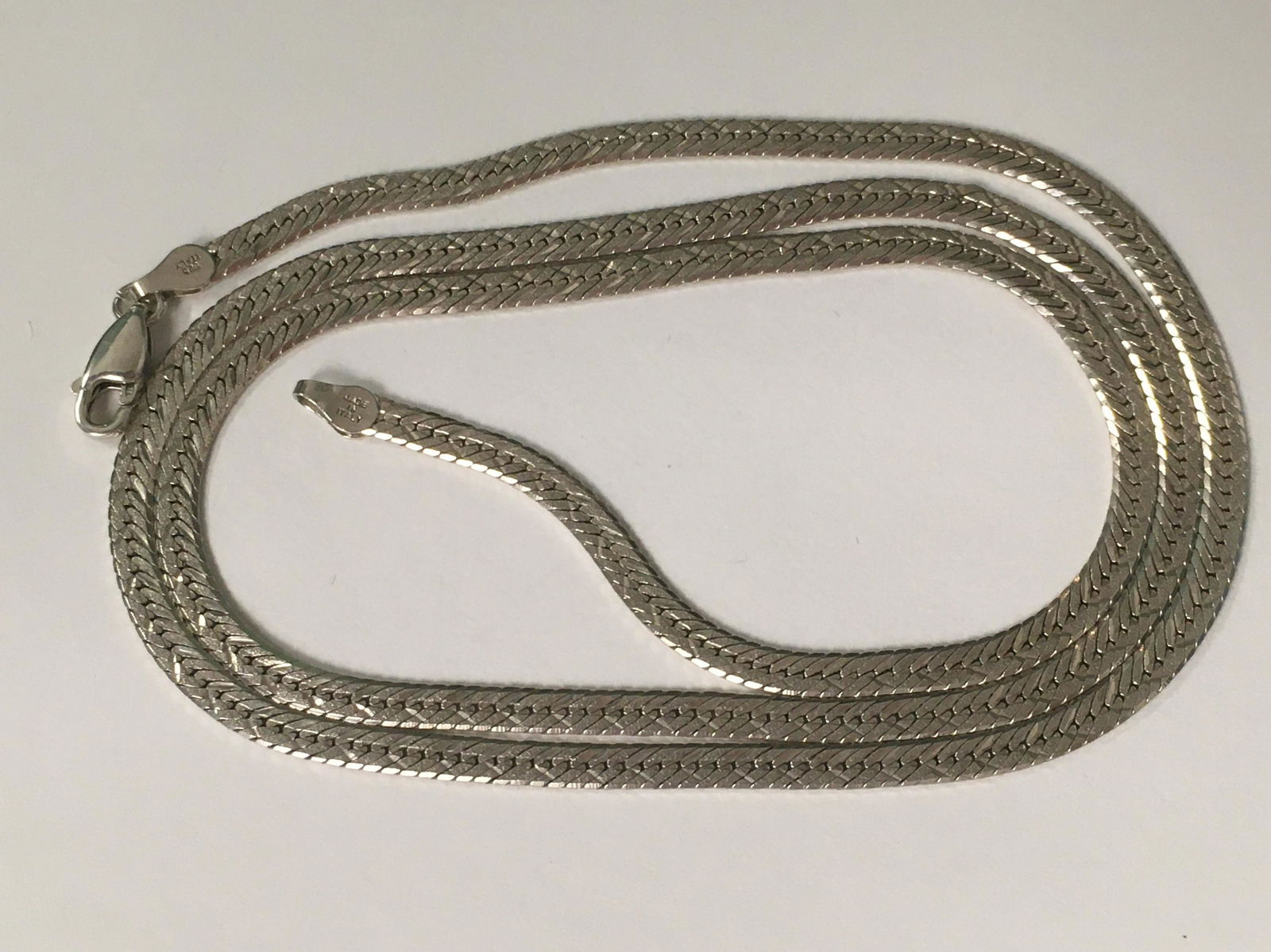 Sterling Herringbone with Pattern Necklace (1 of 2)