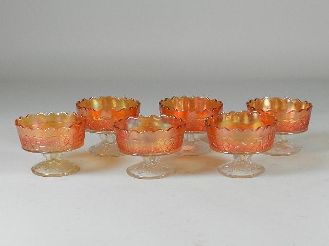 Six Carnival Glass Sherbets (1 of 3)