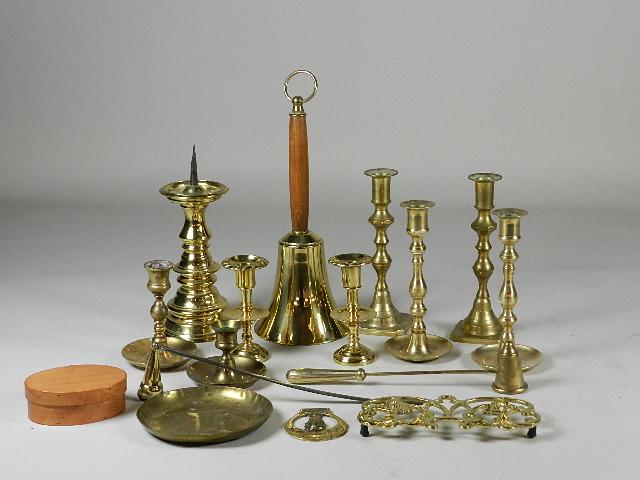 Assorted Brass Candlesticks, Bell & VA Metal Crafters (1 of 5)