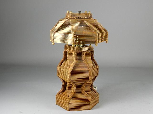 Folk Art Popsicle Stick Lamp (1 of 3)