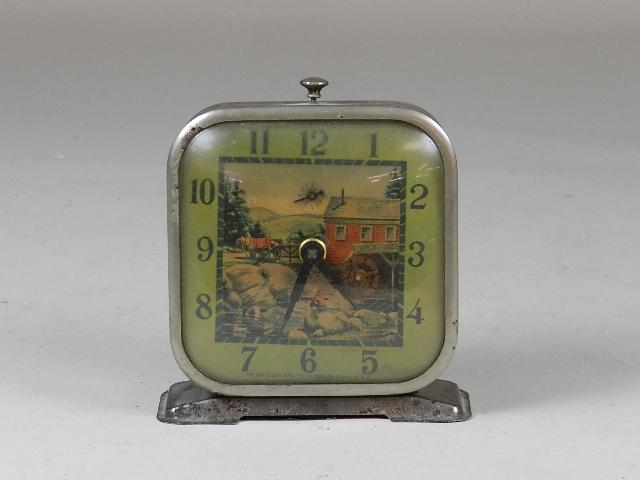 Lux Clock Co "Water Mill" Alarm Clock (1 of 5)