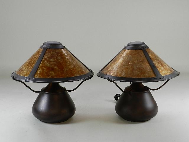 Pair of Copper Arts & Crafts Style Table Lamps (1 of 5)
