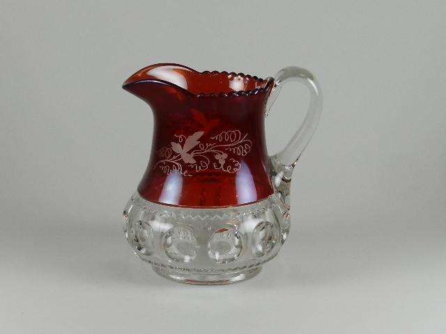 US Glass Tiffin King's Crown Ruby Flash Pitcher (1 of 4)