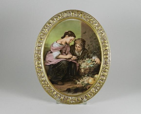 KPM Porcelain Wall Plaque of "The Little Fruit Seller" (1 of 5)