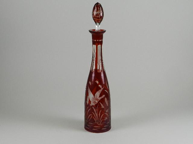 Egermann Bohemian Ruby Cut to Clear Decanter (1 of 5)