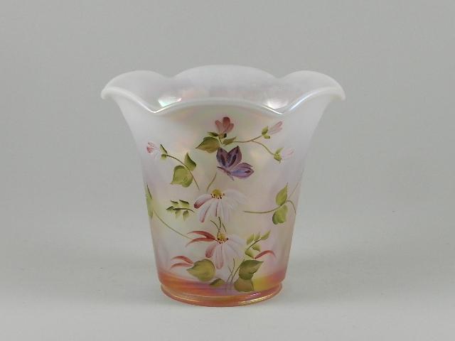 Fenton Pink Fairy Iridescent Hand Painted Vase (1 of 3)