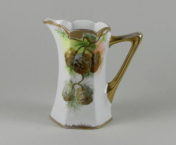 Limoges France Pine Cone Decorated Pitcher (1 of 3)